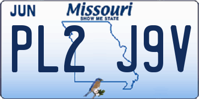 MO license plate PL2J9V
