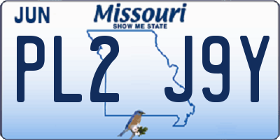 MO license plate PL2J9Y