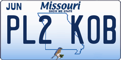 MO license plate PL2K0B