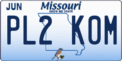 MO license plate PL2K0M