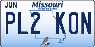 MO license plate PL2K0N