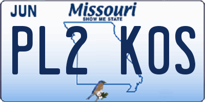 MO license plate PL2K0S