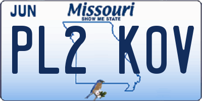 MO license plate PL2K0V