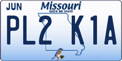 MO license plate PL2K1A