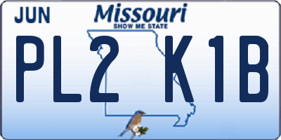 MO license plate PL2K1B