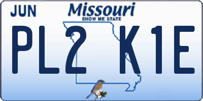 MO license plate PL2K1E