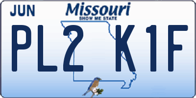 MO license plate PL2K1F