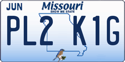 MO license plate PL2K1G