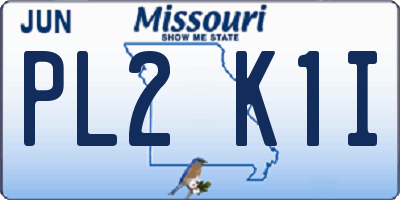 MO license plate PL2K1I