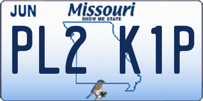 MO license plate PL2K1P