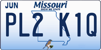 MO license plate PL2K1Q