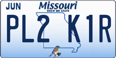 MO license plate PL2K1R