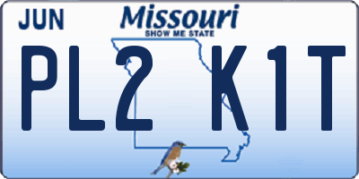 MO license plate PL2K1T