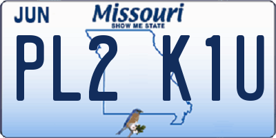 MO license plate PL2K1U