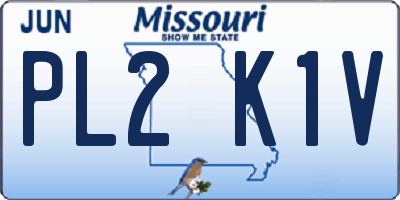 MO license plate PL2K1V