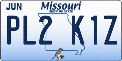 MO license plate PL2K1Z