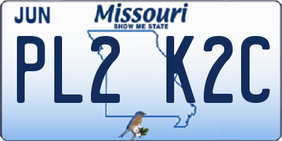MO license plate PL2K2C
