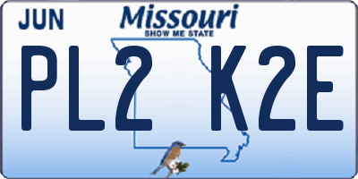 MO license plate PL2K2E