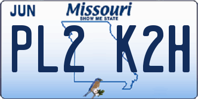 MO license plate PL2K2H