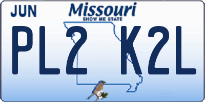 MO license plate PL2K2L