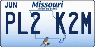 MO license plate PL2K2M