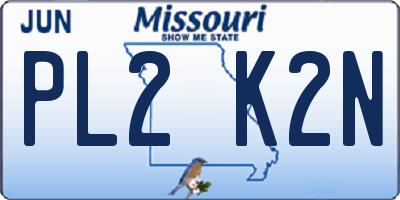MO license plate PL2K2N