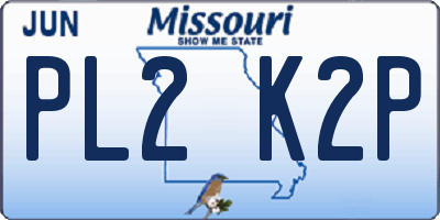 MO license plate PL2K2P