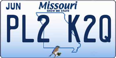 MO license plate PL2K2Q