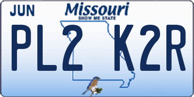 MO license plate PL2K2R
