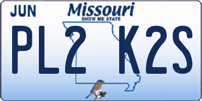 MO license plate PL2K2S