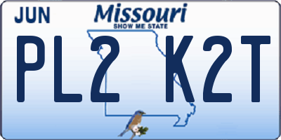 MO license plate PL2K2T