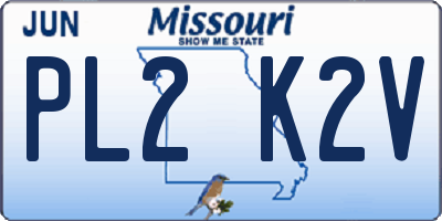 MO license plate PL2K2V