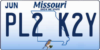 MO license plate PL2K2Y