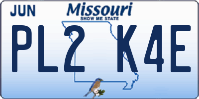 MO license plate PL2K4E