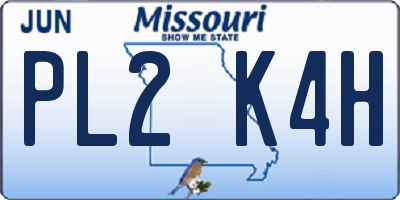 MO license plate PL2K4H