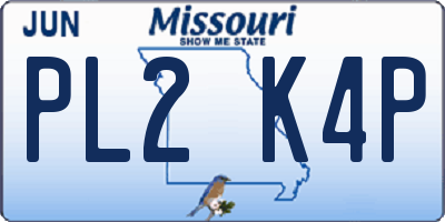 MO license plate PL2K4P