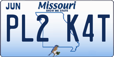 MO license plate PL2K4T
