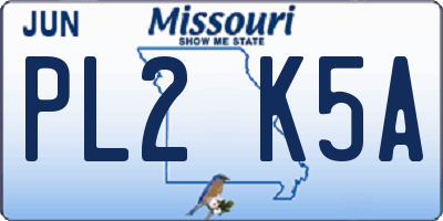MO license plate PL2K5A
