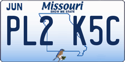 MO license plate PL2K5C