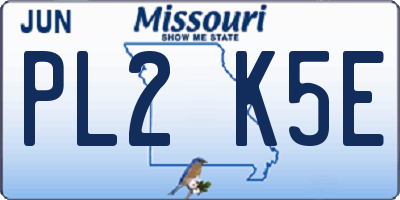 MO license plate PL2K5E
