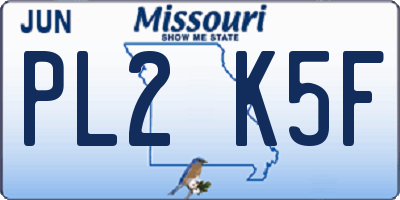 MO license plate PL2K5F