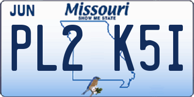 MO license plate PL2K5I