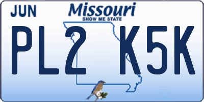 MO license plate PL2K5K
