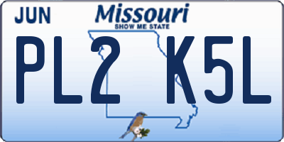 MO license plate PL2K5L