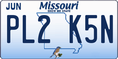 MO license plate PL2K5N