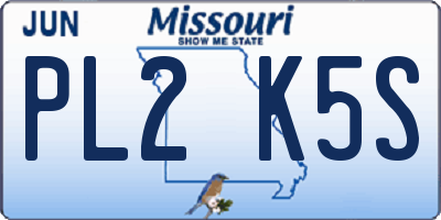MO license plate PL2K5S