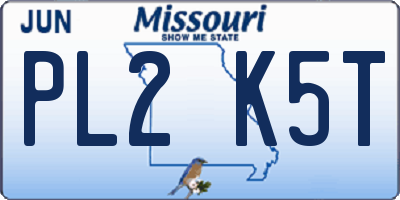 MO license plate PL2K5T