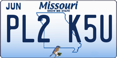 MO license plate PL2K5U