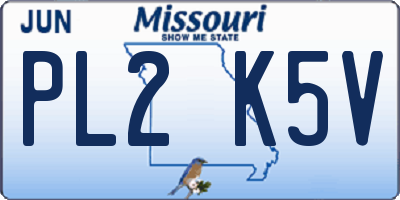 MO license plate PL2K5V