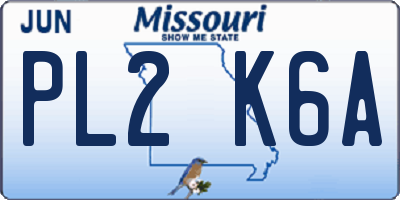 MO license plate PL2K6A